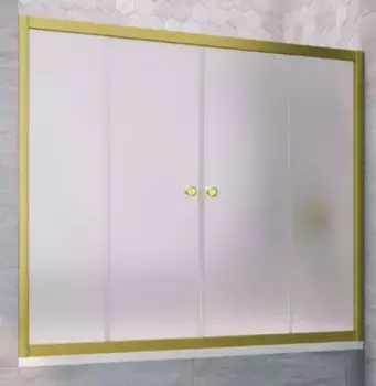 Шторка на ванну стеклянная «Vegas Glass» Z2V Novo 160/140 сатин/золото матовое