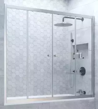 Шторка на ванну стеклянная «Vegas Glass» Z2V Novo 170/140 Crystal vision/хром матовый