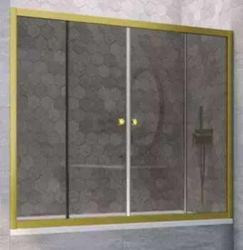 Шторка на ванну стеклянная «Vegas Glass» Z2V Novo 170/140 графит/золото матовое