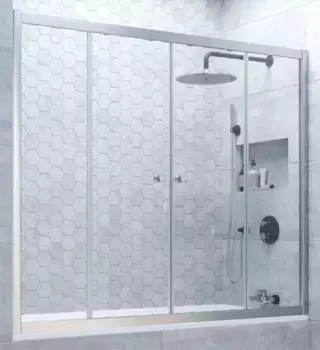 Шторка на ванну стеклянная «Vegas Glass» Z2V Novo 180/140 Crystal vision/хром матовый
