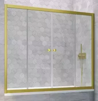 Шторка на ванну стеклянная «Vegas Glass» Z2V Novo 180/140 Crystal vision/золото матовое