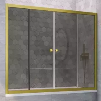 Шторка на ванну стеклянная «Vegas Glass» Z2V Novo 180/140 графит/золото матовое