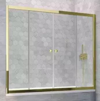 Шторка на ванну стеклянная «Vegas Glass» Z2V Tur Novo 150/140 Crystal vision/золото глянцевое