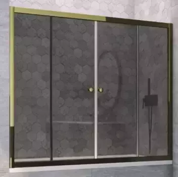 Шторка на ванну стеклянная «Vegas Glass» Z2V Tur Novo 160/140 графит/бронза