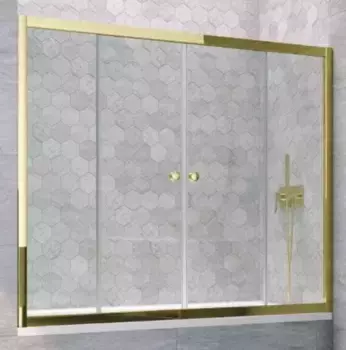 Шторка на ванну стеклянная «Vegas Glass» Z2V Tur Novo 170/140 Crystal vision/золото глянцевое