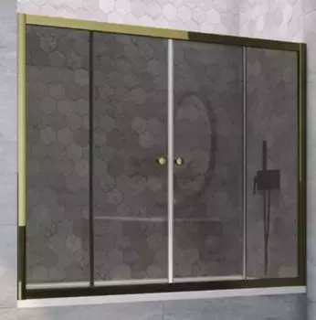 Шторка на ванну стеклянная «Vegas Glass» Z2V Tur Novo 170/140 графит/бронза