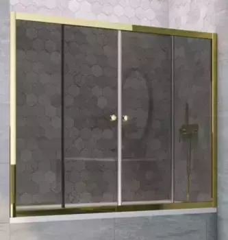 Шторка на ванну стеклянная «Vegas Glass» Z2V Tur Novo 170/140 графит/золото глянцевое