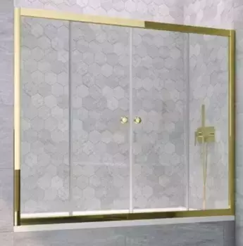 Шторка на ванну стеклянная «Vegas Glass» Z2V Tur Novo 180/140 Crystal vision/золото глянцевое