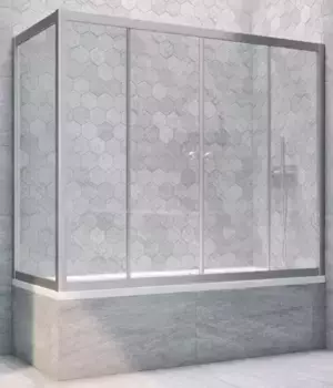Шторка на ванну стеклянная «Vegas Glass» Z2V+ZVF Novo 150/75 Crystal vision/хром матовый универсальная