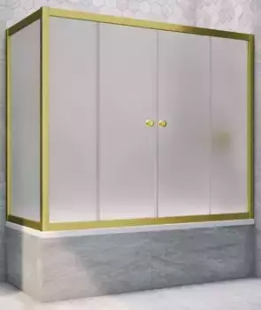 Шторка на ванну стеклянная «Vegas Glass» Z2V+ZVF Novo 155/70 сатин/золото матовое универсальная