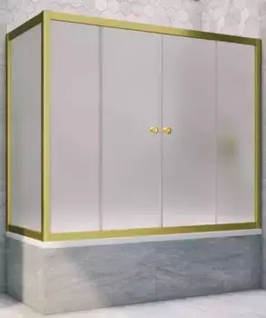 Шторка на ванну стеклянная «Vegas Glass» Z2V+ZVF Novo 155/80 сатин/золото матовое универсальная