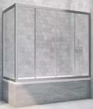 Шторка на ванну стеклянная «Vegas Glass» Z2V+ZVF Novo 160/70 Crystal vision/хром матовый универсальная