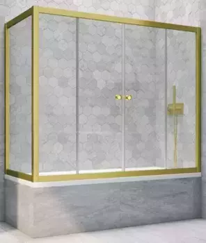 Шторка на ванну стеклянная «Vegas Glass» Z2V+ZVF Novo 160/75 Crystal vision/золото матовое универсальная