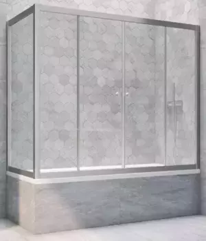 Шторка на ванну стеклянная «Vegas Glass» Z2V+ZVF Novo 160/80 Crystal vision/хром матовый универсальная