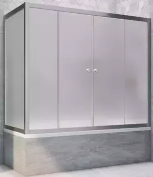 Шторка на ванну стеклянная «Vegas Glass» Z2V+ZVF Novo 165/80 сатин/хром матовая универсальная