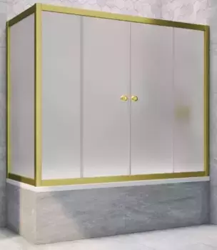 Шторка на ванну стеклянная «Vegas Glass» Z2V+ZVF Novo 170/70 сатин/золото матовое универсальная