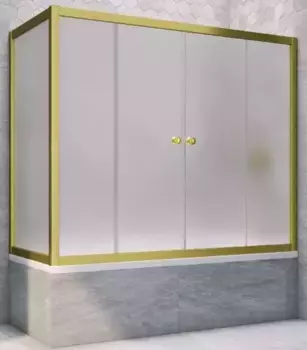 Шторка на ванну стеклянная «Vegas Glass» Z2V+ZVF Novo 170/85 сатин/золото матовое универсальная