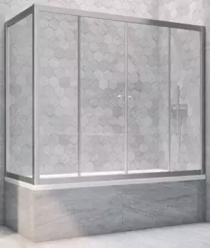 Шторка на ванну стеклянная «Vegas Glass» Z2V+ZVF Novo 170/90 Crystal vision/хром матовый универсальная