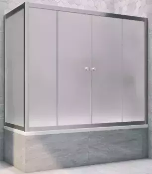 Шторка на ванну стеклянная «Vegas Glass» Z2V+ZVF Novo 175/70 сатин/хром матовая универсальная