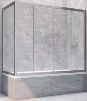 Шторка на ванну стеклянная «Vegas Glass» Z2V+ZVF Novo 175/85 Crystal vision/хром матовая универсальная
