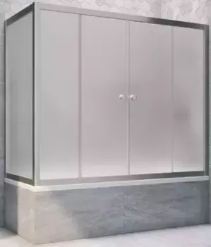 Шторка на ванну стеклянная «Vegas Glass» Z2V+ZVF Novo 175/90 сатин/хром матовая универсальная