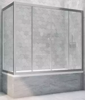 Шторка на ванну стеклянная «Vegas Glass» Z2V+ZVF Novo 185/70 Crystal vision/хром матовая универсальная