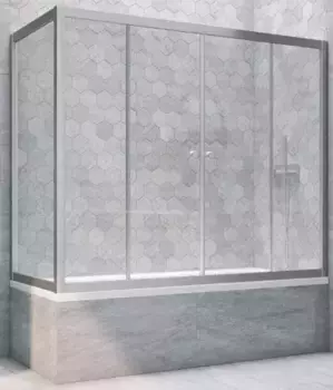 Шторка на ванну стеклянная «Vegas Glass» Z2V+ZVF Novo 185/85 Crystal vision/хром матовая универсальная
