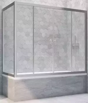 Шторка на ванну стеклянная «Vegas Glass» Z2V+ZVF Novo 185/90 Crystal vision/хром матовая универсальная