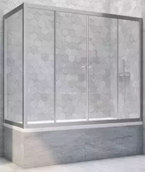 Шторка на ванну стеклянная «Vegas Glass» Z2V+ZVF Novo 190/70 Crystal vision/хром матовая универсальная