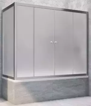 Шторка на ванну стеклянная «Vegas Glass» Z2V+ZVF Novo 190/75 сатин/хром матовая универсальная