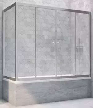Шторка на ванну стеклянная «Vegas Glass» Z2V+ZVF Novo 195/70 прозрачная/хром матовая универсальная