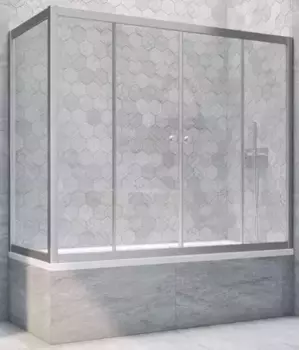 Шторка на ванну стеклянная «Vegas Glass» Z2V+ZVF Novo 195/90 Crystal vision/хром матовая универсальная