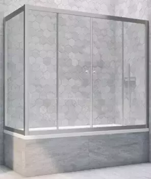 Шторка на ванну стеклянная «Vegas Glass» Z2V+ZVF Novo 200/70 Crystal vision/хром матовая универсальная