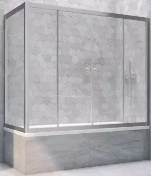 Шторка на ванну стеклянная «Vegas Glass» Z2V+ZVF Novo 200/85 Crystal vision/хром матовая универсальная
