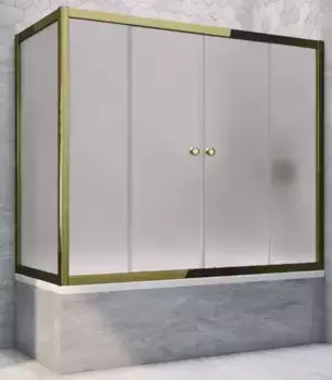 Шторка на ванну стеклянная «Vegas Glass» Z2V+ZVF Tur Novo 150/70 сатин/бронза универсальная