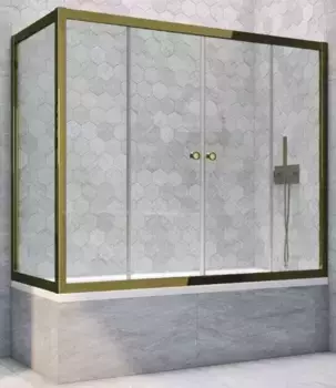 Шторка на ванну стеклянная «Vegas Glass» Z2V+ZVF Tur Novo 150/75 прозрачная/бронза универсальная