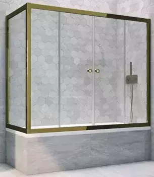 Шторка на ванну стеклянная «Vegas Glass» Z2V+ZVF Tur Novo 150/80 Crystal vision/бронза универсальная