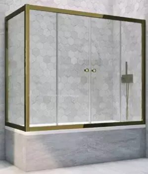 Шторка на ванну стеклянная «Vegas Glass» Z2V+ZVF Tur Novo 150/85 прозрачная/бронза универсальная