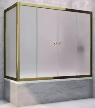 Шторка на ванну стеклянная «Vegas Glass» Z2V+ZVF Tur Novo 150/85 сатин/бронза универсальная