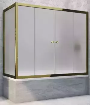 Шторка на ванну стеклянная «Vegas Glass» Z2V+ZVF Tur Novo 150/90 сатин/бронза универсальная
