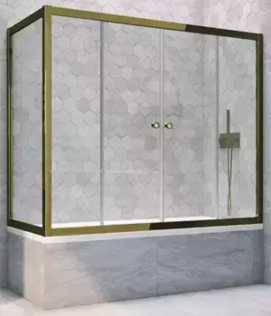 Шторка на ванну стеклянная «Vegas Glass» Z2V+ZVF Tur Novo 155/85 Crystal vision/бронза универсальная