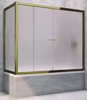 Шторка на ванну стеклянная «Vegas Glass» Z2V+ZVF Tur Novo 155/90 сатин/бронза универсальная