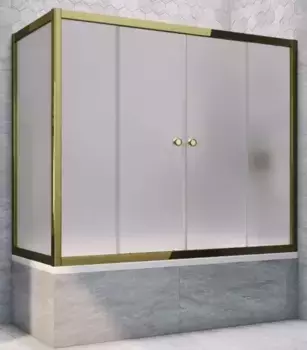 Шторка на ванну стеклянная «Vegas Glass» Z2V+ZVF Tur Novo 160/70 сатин/бронза универсальная