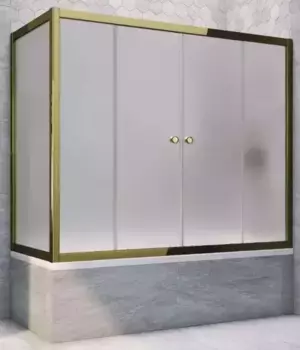 Шторка на ванну стеклянная «Vegas Glass» Z2V+ZVF Tur Novo 160/80 сатин/бронза универсальная