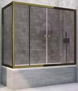 Шторка на ванну стеклянная «Vegas Glass» Z2V+ZVF Tur Novo 160/85 графит/бронза универсальная