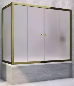 Шторка на ванну стеклянная «Vegas Glass» Z2V+ZVF Tur Novo 160/90 сатин/бронза универсальная