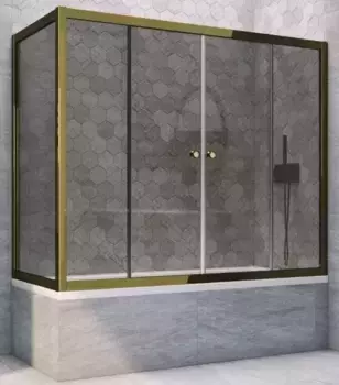 Шторка на ванну стеклянная «Vegas Glass» Z2V+ZVF Tur Novo 165/70 графит/бронза универсальная