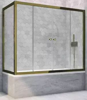 Шторка на ванну стеклянная «Vegas Glass» Z2V+ZVF Tur Novo 165/75 Crystal vision/бронза универсальная