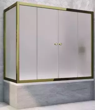 Шторка на ванну стеклянная «Vegas Glass» Z2V+ZVF Tur Novo 165/90 сатин/бронза универсальная