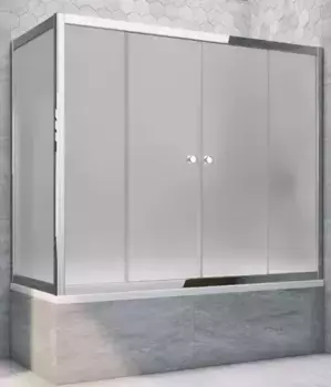 Шторка на ванну стеклянная «Vegas Glass» Z2V+ZVF Tur Novo 170/70 сатин/хром глянцевый универсальная